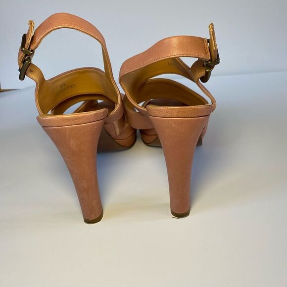 J. Crew Women’s Collin’s Platform Peep Toe Sling Back High Heels -Pink Nude Size - Picture 4 of 5
